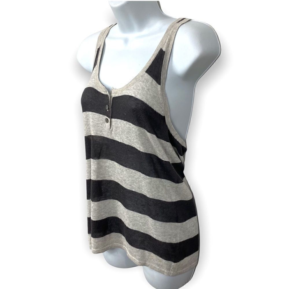 Ulla Johnson tank striped grey black racerback